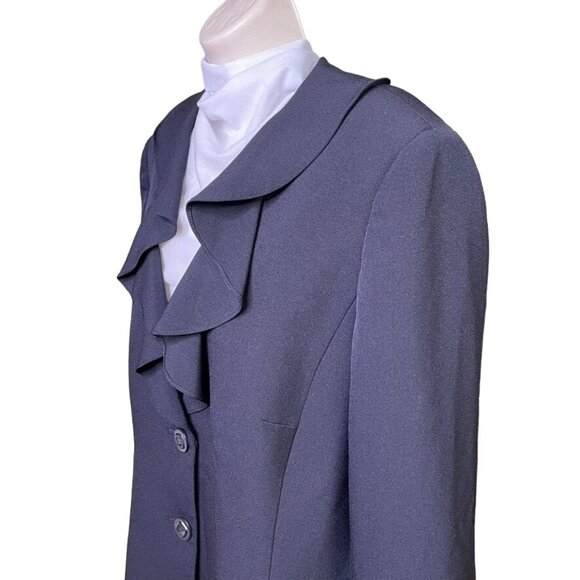 Preston & York Plus Size 18 Black Blazer Flowy Collar Button Front u - Picture 7 of 11